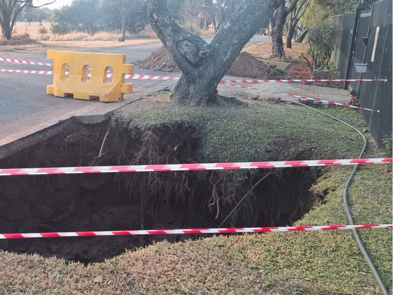 NEW SINKHOLE IN LYTTELTON MANOR CENTURION