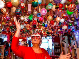 We bet this grandmother has more Christmas baubles than you...