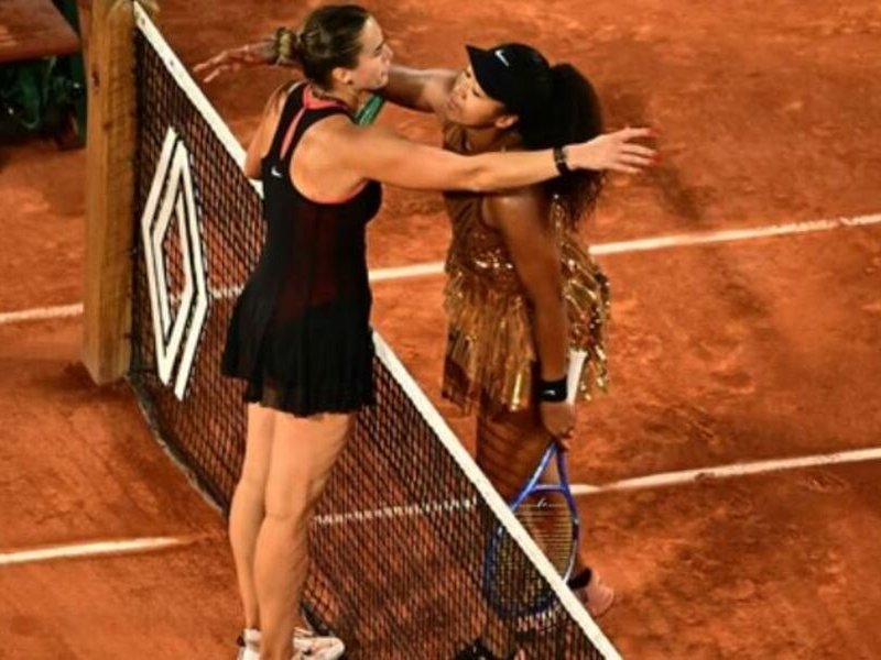 Naomi Osaka and Aryna Sabalenka at the French Open