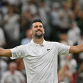 Novak Djokovic celebrates beating China's Wu Yibing