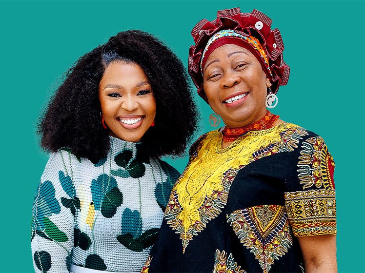 Nozibele Qamngana Mayaba with Gcina Mhlophe on the cover of Don't Hold Back