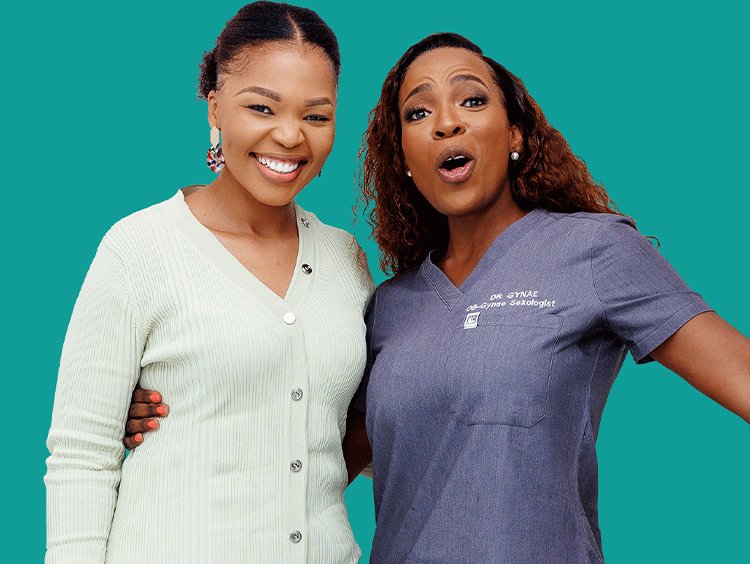 Nozibele with Dr Mpume Zenda on the cover of Dont Hold Back