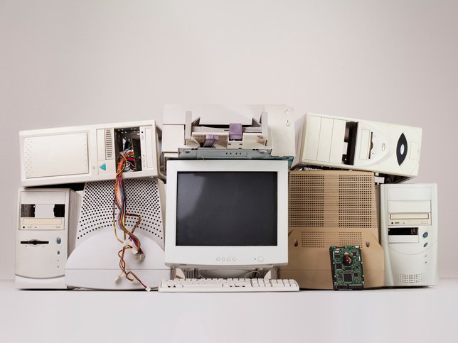 Old computer and electronic waste