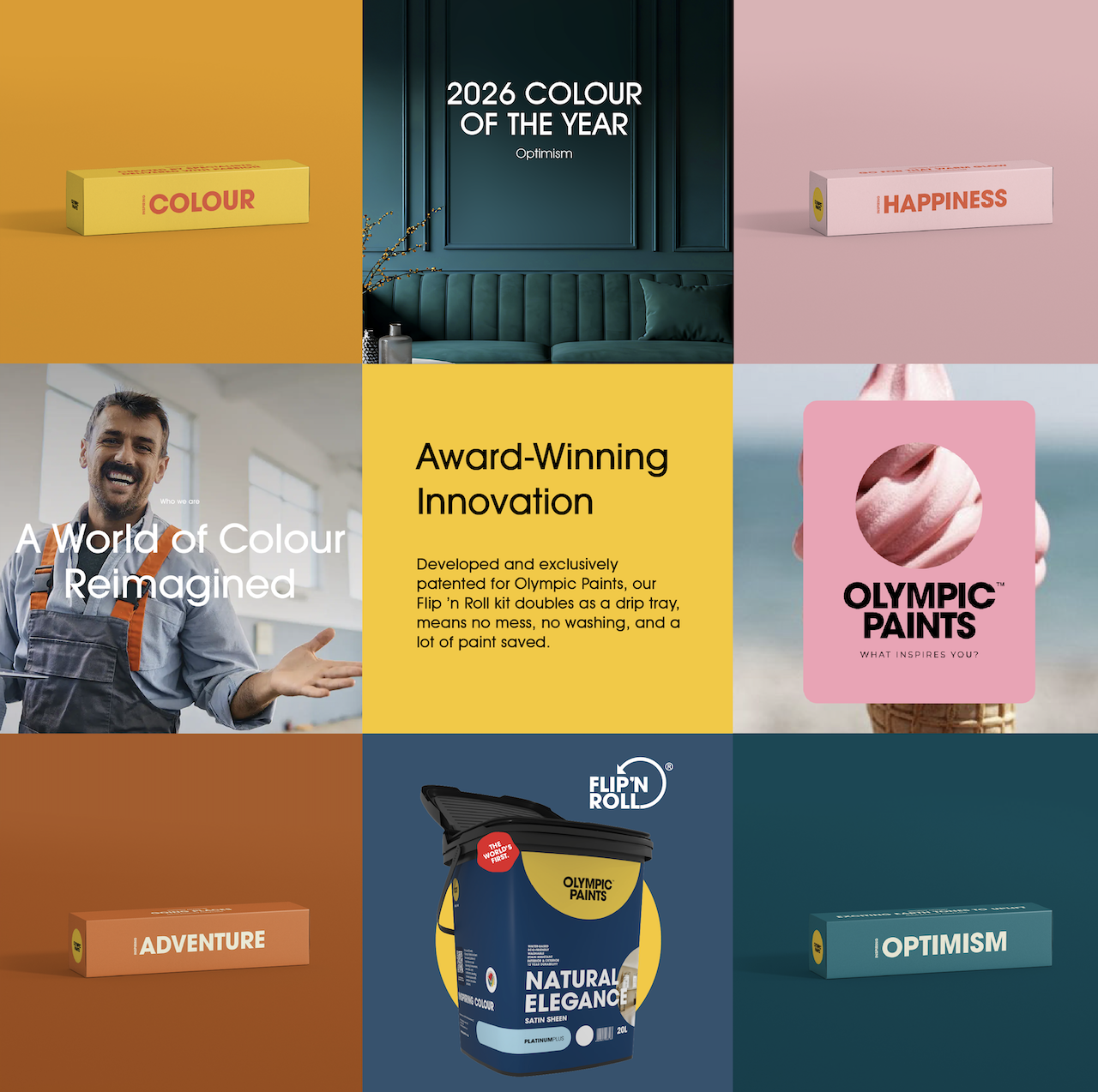 Olympic Paints Press Collage