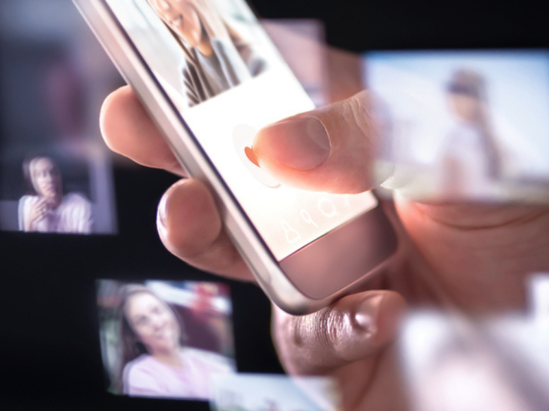 Online dating app or site on a mobile phone