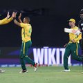 Proteas bowler Ottneil Baartman celebrates versus New Zealand