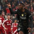 PSG forward Ousmane Dembele scores against Liverpool in Champions League