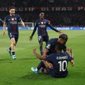 PSG forward Ousmane Dembele celebrates in Champions League
