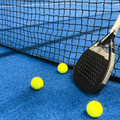 Padel tennis racket sport court and balls