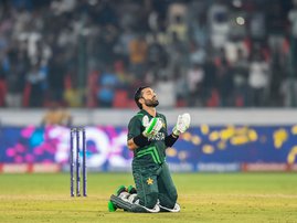 Rizwan_celebrates_century_Cricket World Cup_Sri Lanka