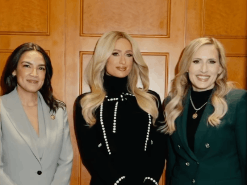 Paris Hilton with Alexandria Ocasio-Cortez and Laurel Lee