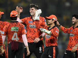 Sunrisers Hyderabad's Australian cricket player Pat Cummins