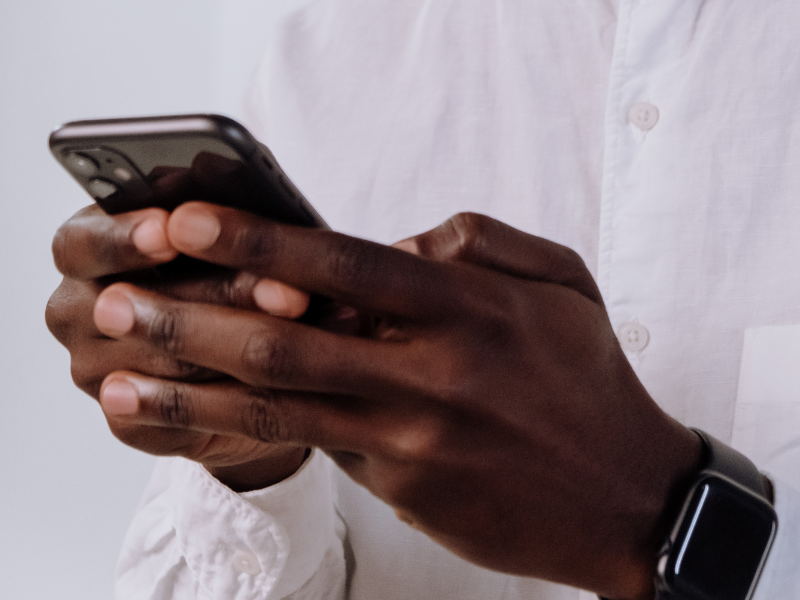 Person chatting on their smartphone