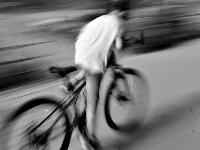 Person riding bicycle