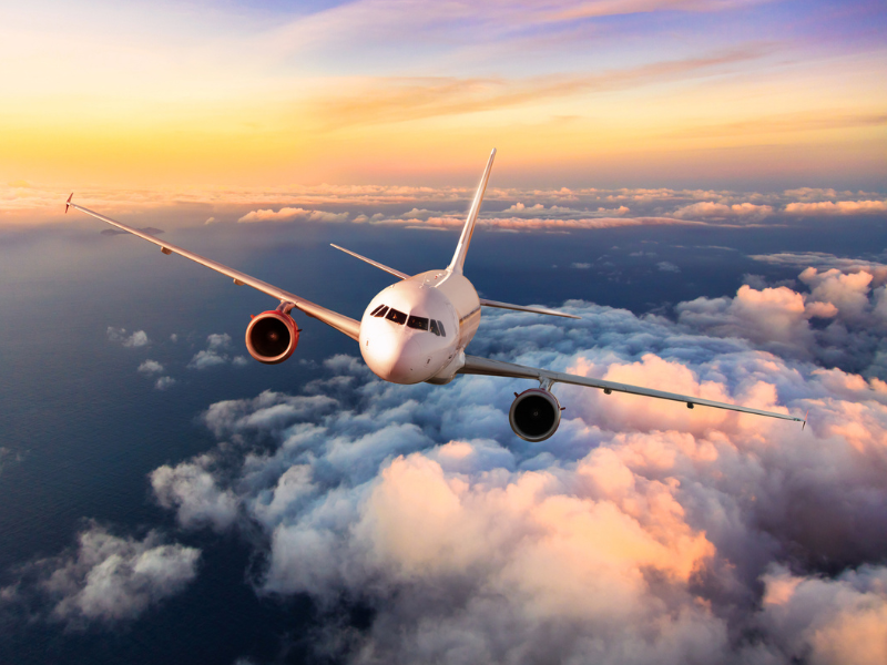 Airbus over the clouds