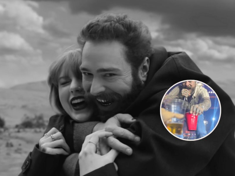 Post Malone hugs Taylor Swift in Fortnight music video