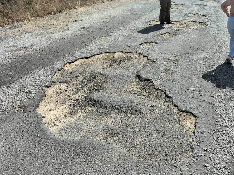 Potholes on the road