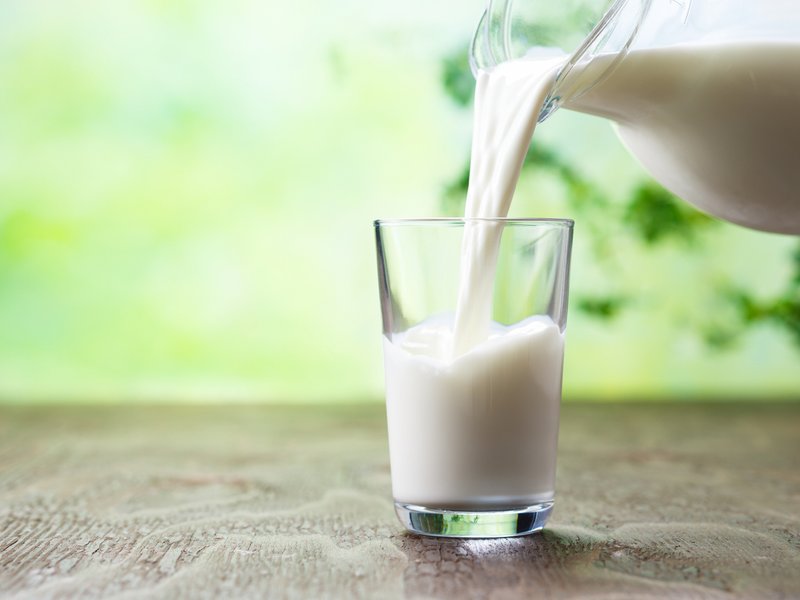 Pouring milk in the glass
