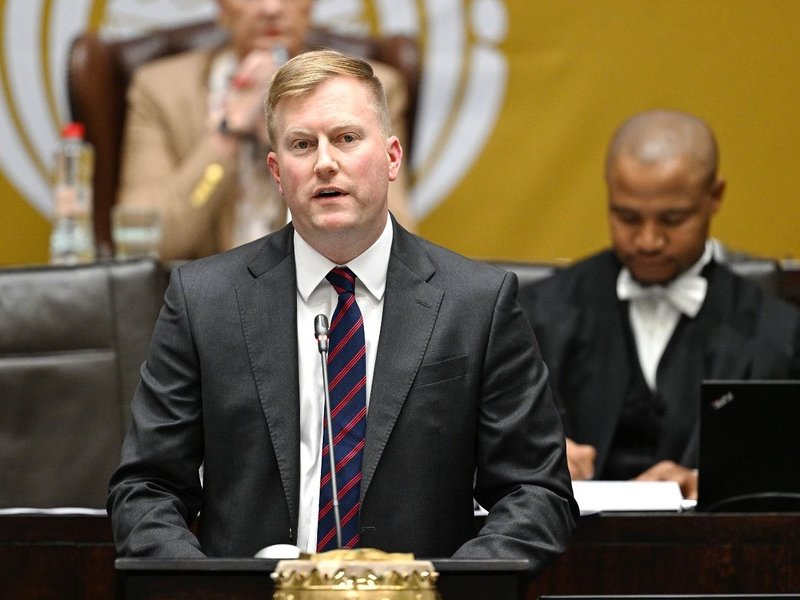 Public Works Minister Dean MacPherson in Parliament