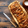 Pull apart bread on a wooden table