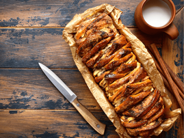 Pull apart bread on a wooden table