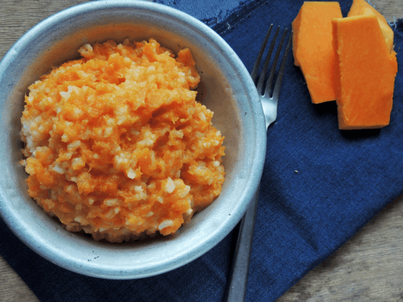 A bowl of pumpkin porridge