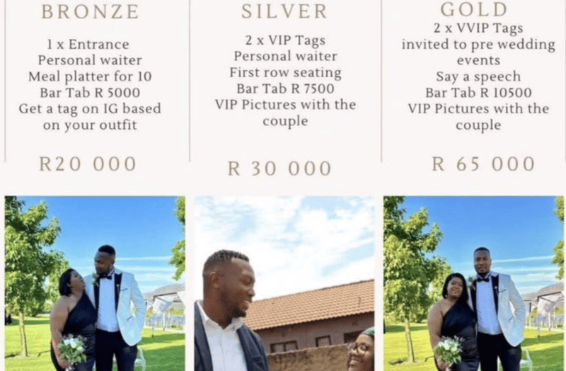 R65K WEDDING PRICE FOR GUESTS