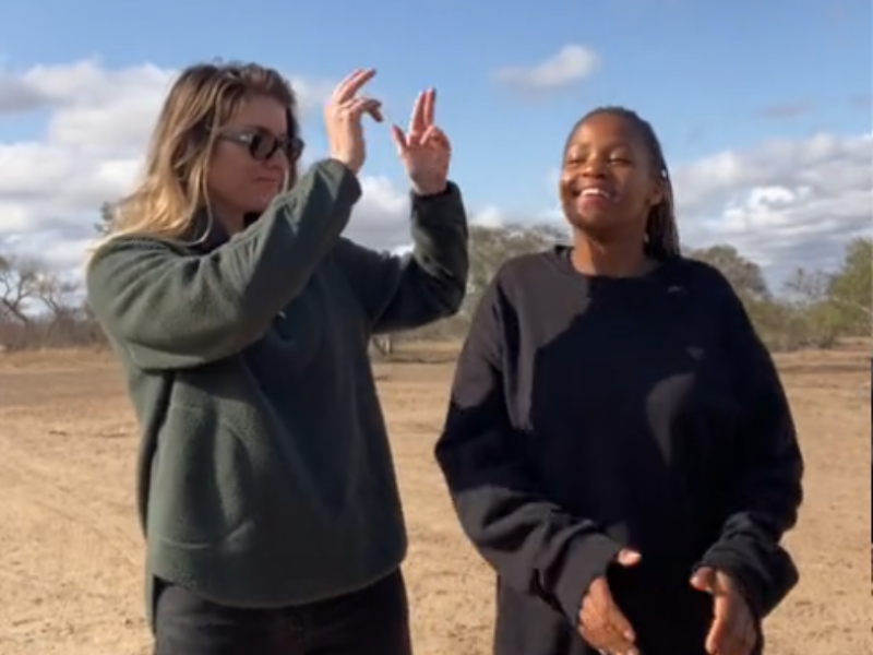 Rachel Kolisi dancing with her sister in law, Liphelo