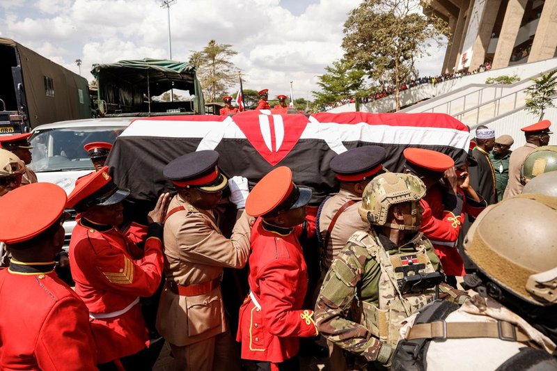 Coffin of Kenya opposition leader Raila Odinga