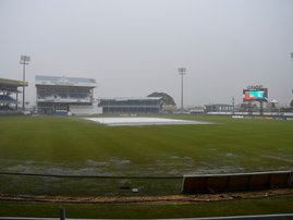 Rain stops play at Queens Park Oval, Port of Spain, Trinidad and Tobago