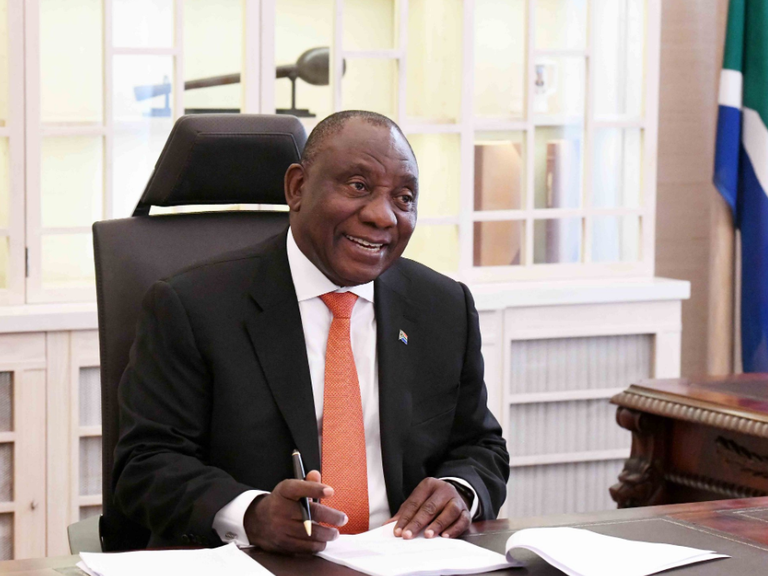 Cyril Ramaphosa on  desk