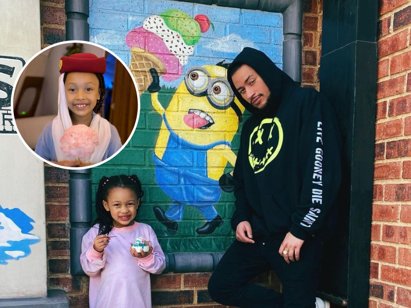 Rapper AKA and his daughter Kairo