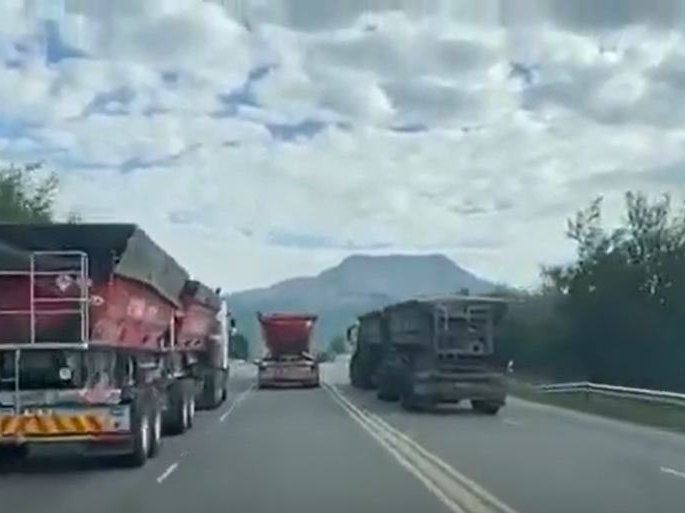 Truck driver at high speed in road causing danger to other motorists