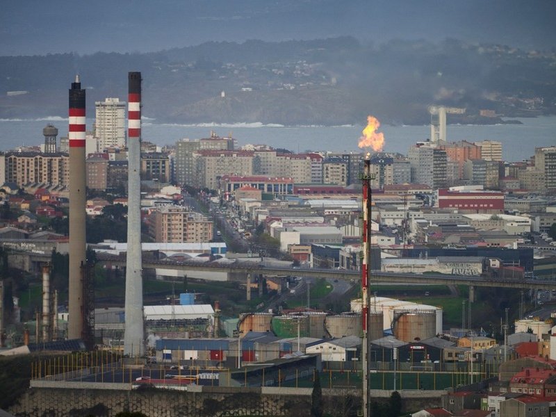 Repsol oil refinery in northwestern Spain