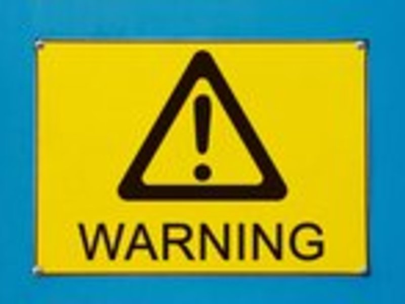 Resized warning stock image