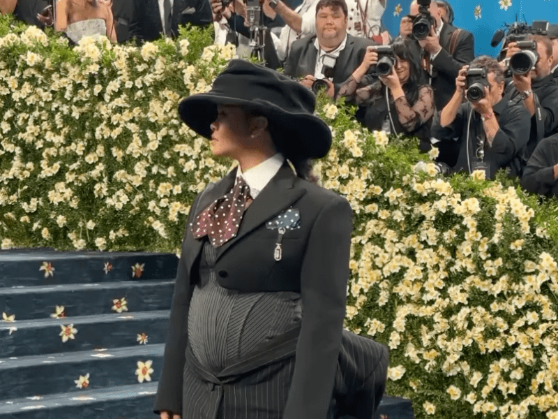 Rihanna debuts baby bump at the Met Gala