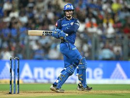 Mumbai Indians' South African cricket player Ryan Rickelton