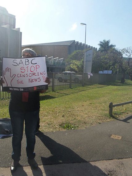 Right 2 Know picket outside SABC