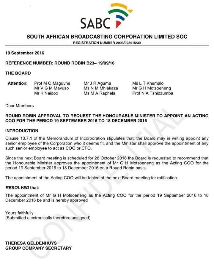 SABC Letter