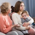SAD GRANDMA DAUGHTER AND CHILD
