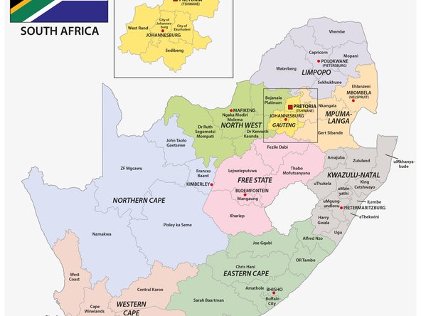 SOUTH AFRICAN MAP PROVINCES