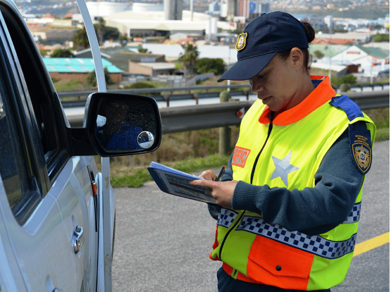 SOUTH AFRICAN TRAFFIC POLICE OFFICER WRITING