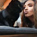 Stacey with her cat Goku