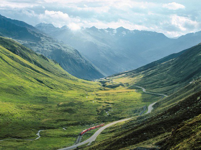 The Glacier Express railway Switzerland