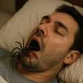 SWALLOWING SPIDER WHILE SLEEPING
