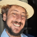 Schalk Bezuidenhout wearing a straw hat