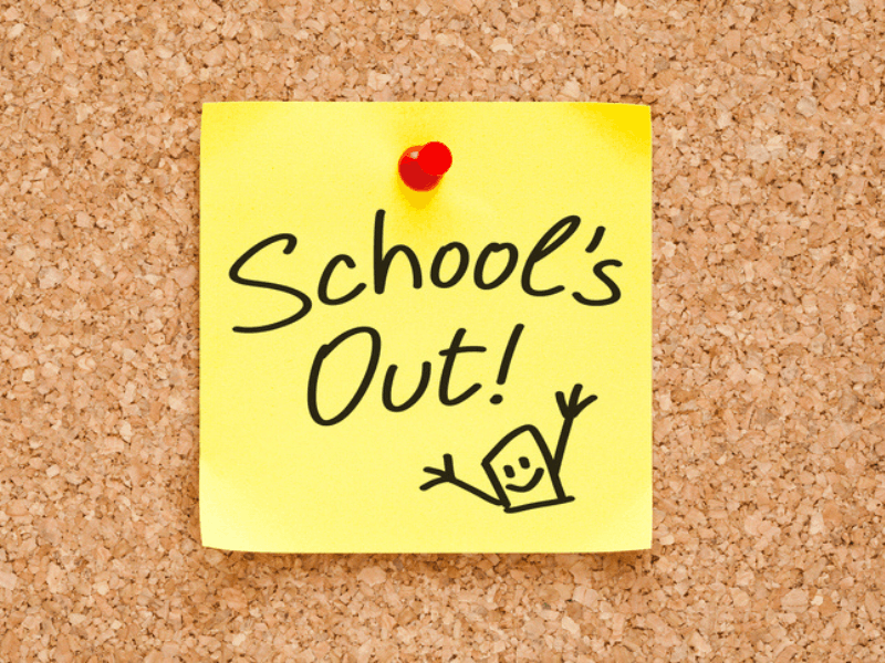 School is out sticky note