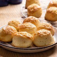 Scones in a plate on table