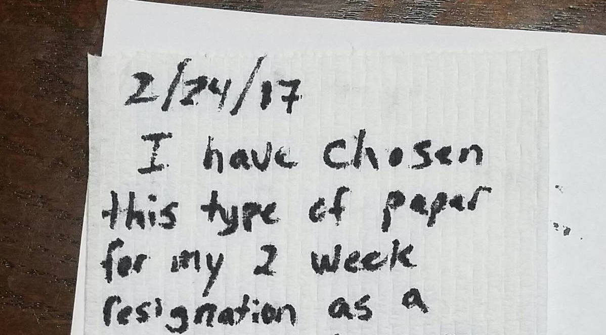 toilet paper resignation