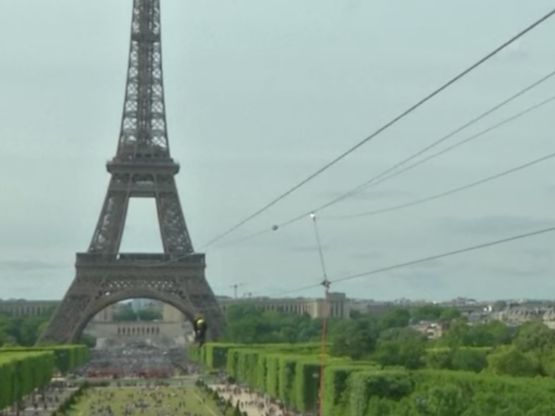 zip line through eiffel tower
